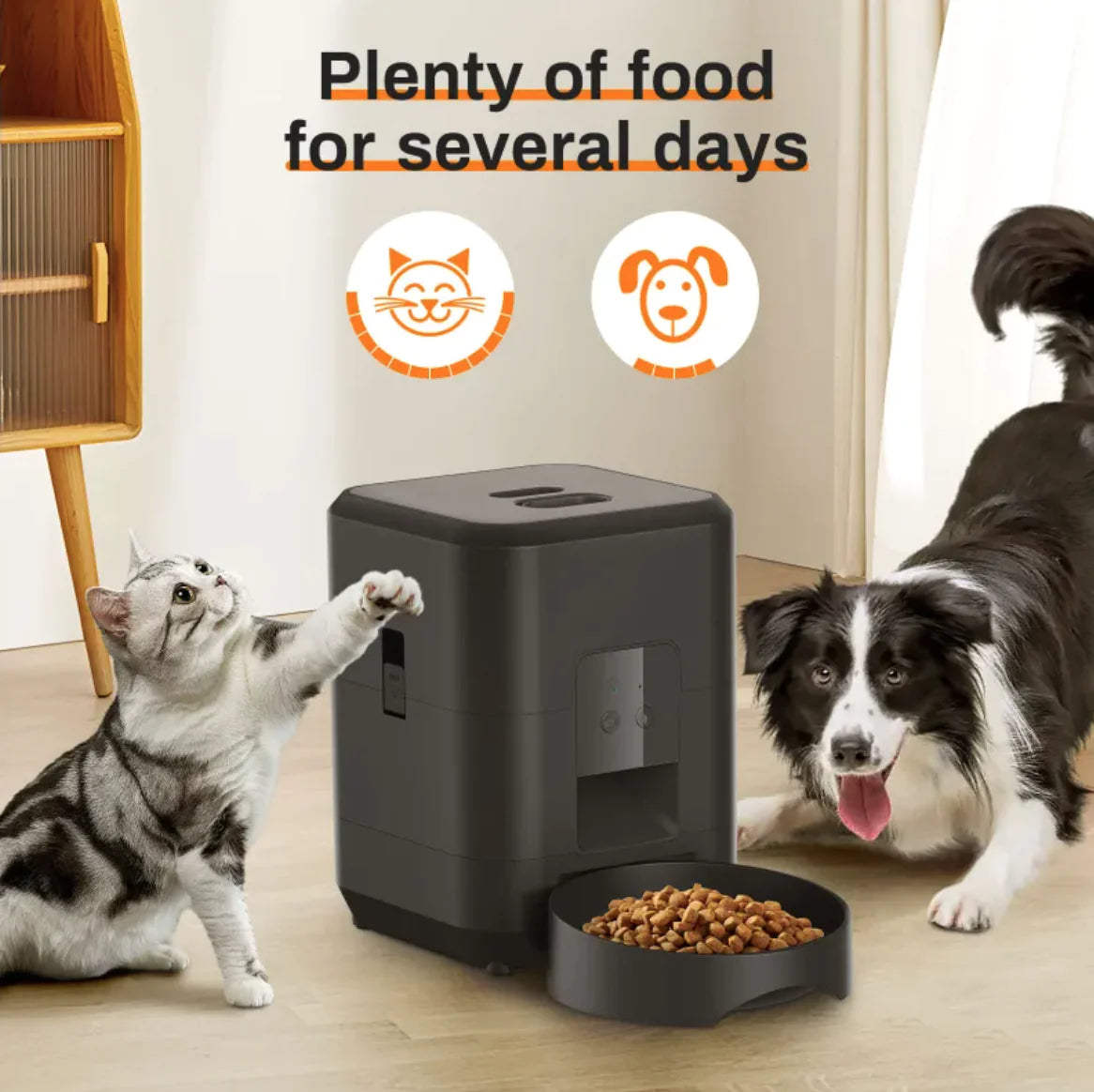 Smart Automatic Pet Feeder with App Control & Voice Recorder – Timed Meals, Portion Control for Dogs & Cats (5–6L)